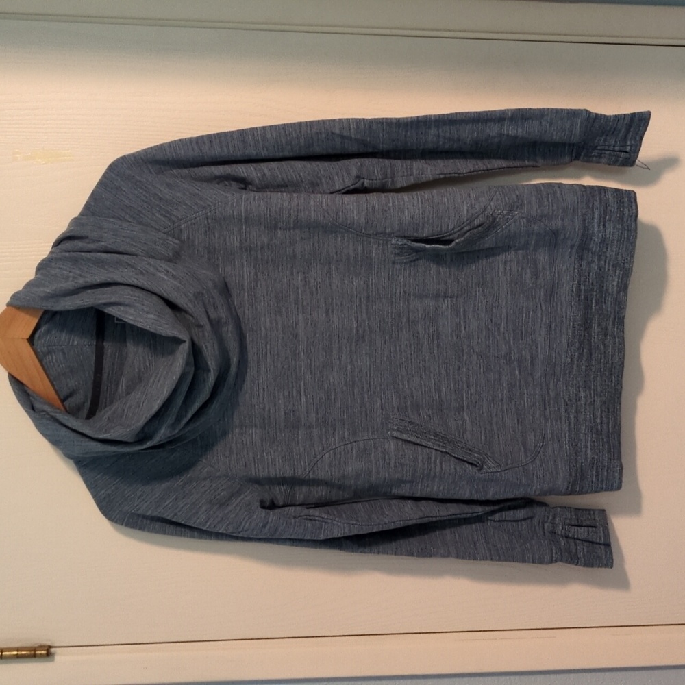 L.L. Bean Blue Cowl Neck Sweatshirt - Picture 1 of 4